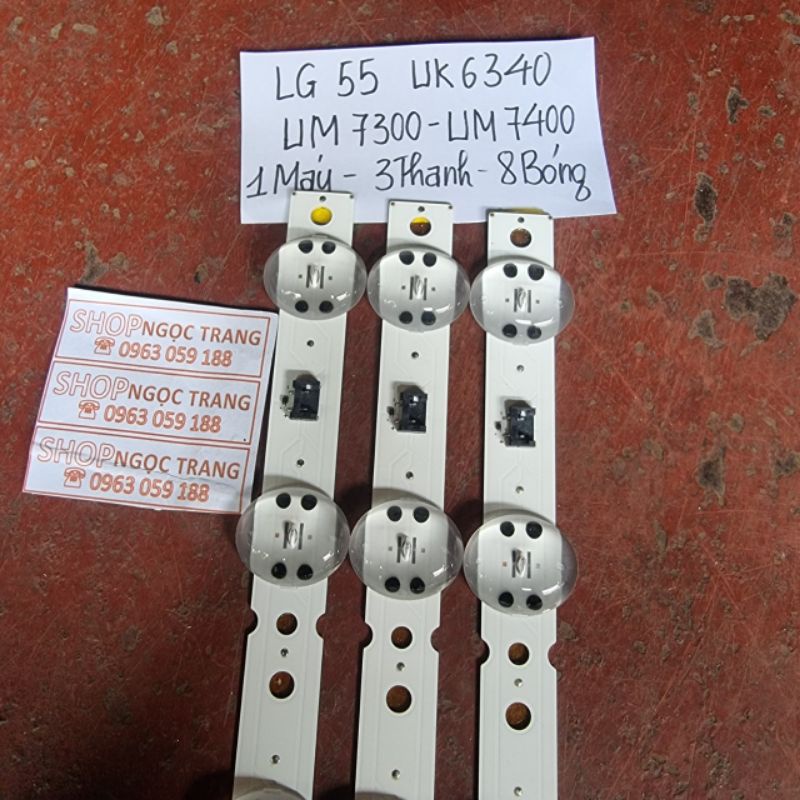 Thanh Led Tivi LG 55 UK6430/7400/7500 - Giá 1 Máy 3 Thanh 8 Bóng