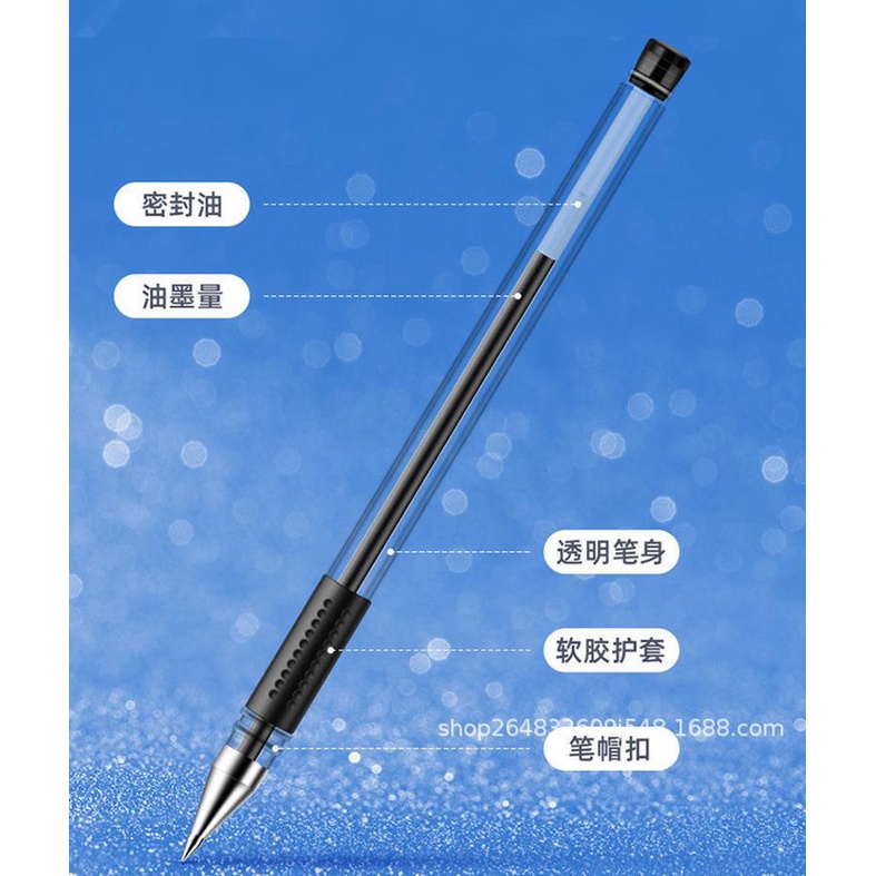 Bút Bi Mực Gel Ngòi 0.5mm Mực Đen Đỏ/Xanh Dương