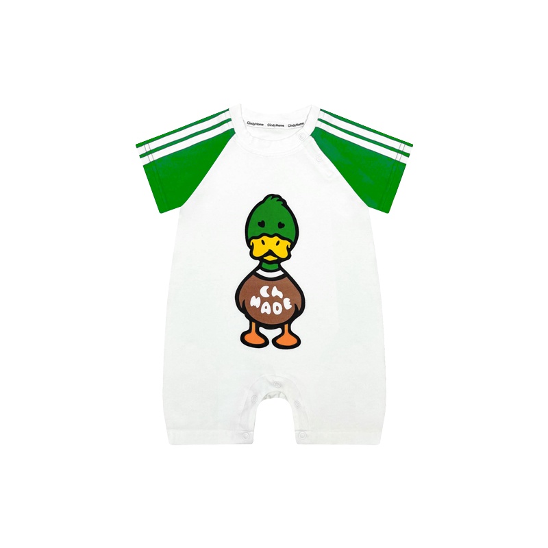 Bộ Áo Liền Quần Vải Cotton Tay Ngắn In Hoạt Hình Dành Cho Bé Sơ Sinh