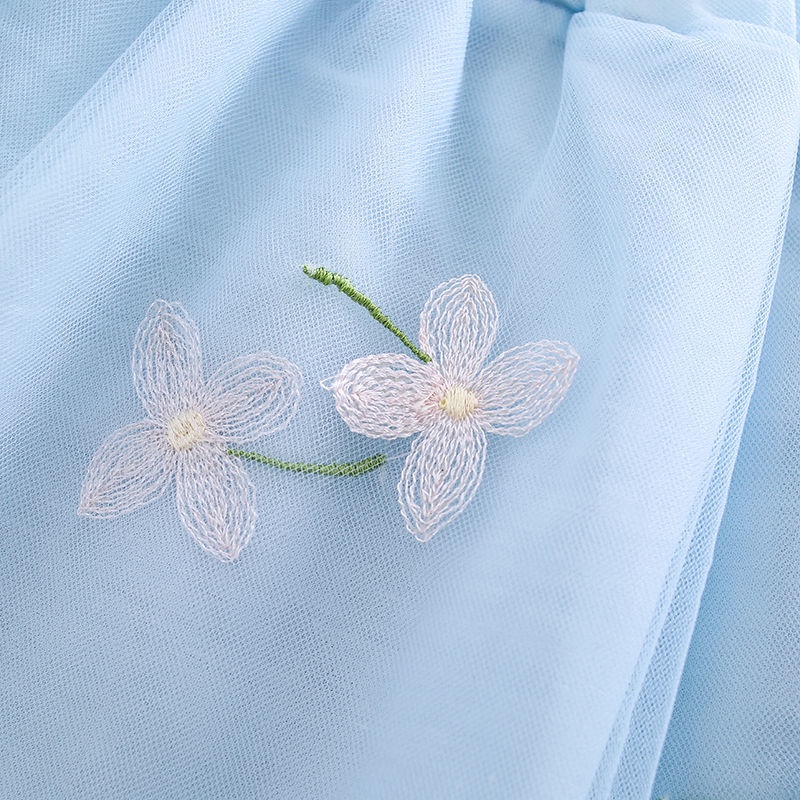 Đầm Công Chúa Phối Lưới Mỏng Thời Trang Phong Cách Phương Tây Kiểu Mới Cho Bé Gái