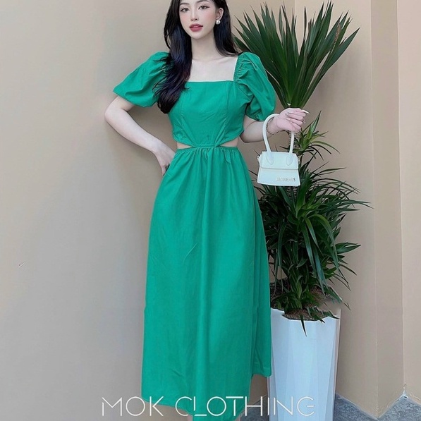 Đầm maxi babydoll khoét eo cực tôn dáng cho nàng đi chơi đi biển
