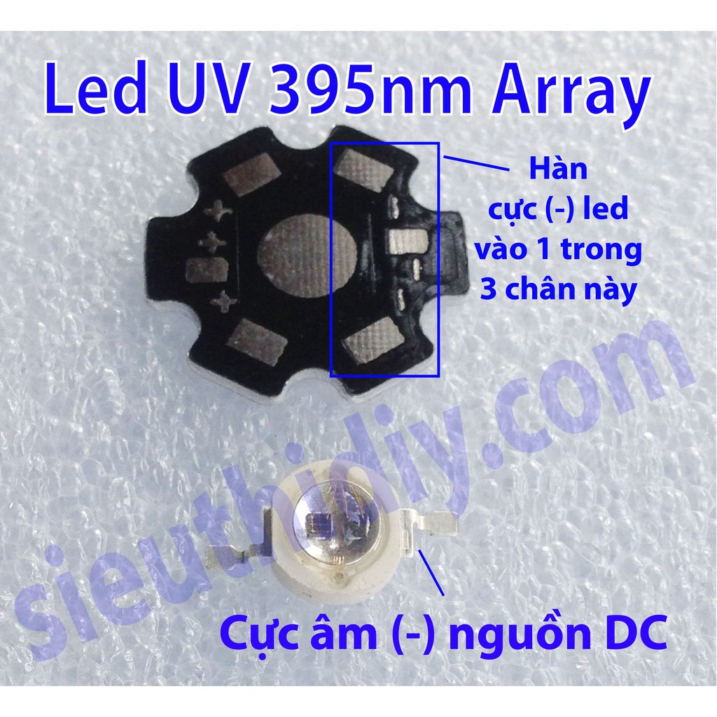 Led UV hạt đèn công suất lớn phát tia tử ngoại bước sóng 365 đến 400nm