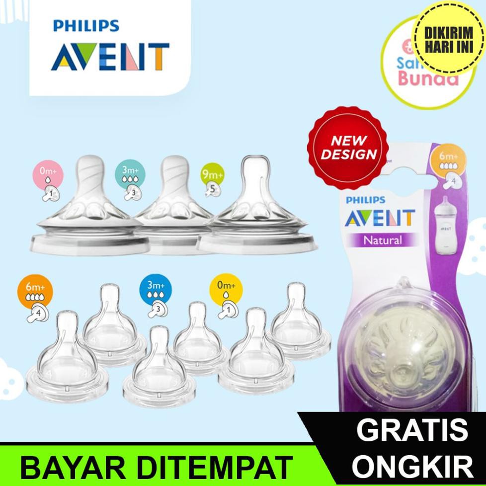 Núm Ti Giả Thay Thế Je1115 100% Ori Philips Avent Teat Natural / Classic Contents 2 / Nipple Dot