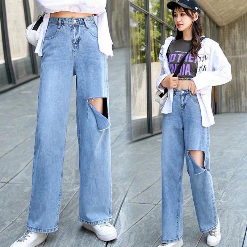 [55kg-88kg] Quần jean baggy suông ống rộng BIG SIZE phom rộng to dài cực đẹp 3215 Moli