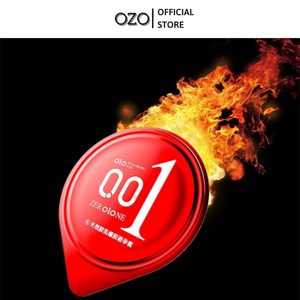 Bao cao su OZO 0.01 Đỏ Passionate Factor mỏng, nhiều gel, truyền nhiệt tốt, cảm giác chân thật - Hộp 10 bcs-olo store