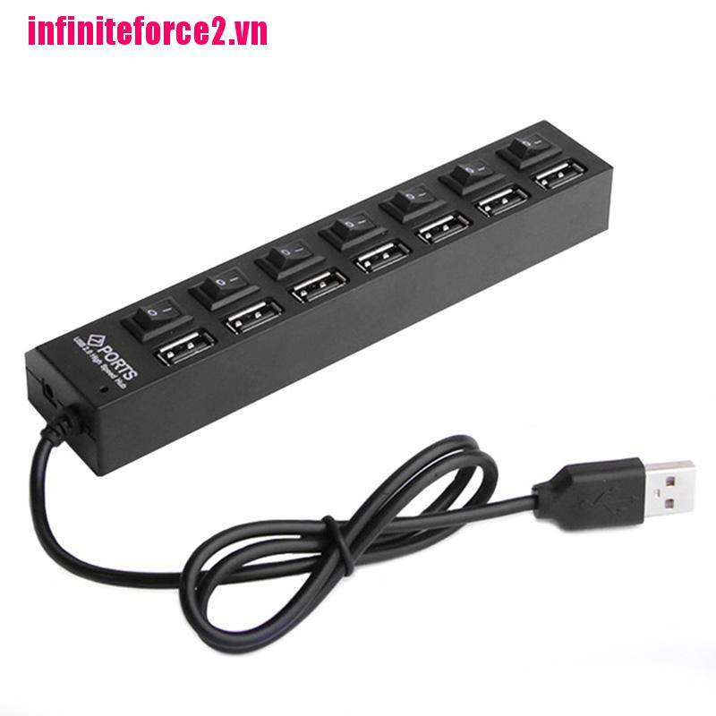 VN Bộ Chia 7 Cổng Usb 2.0 + Công Tắc On / Off Cho Pc / Laptop / Mac