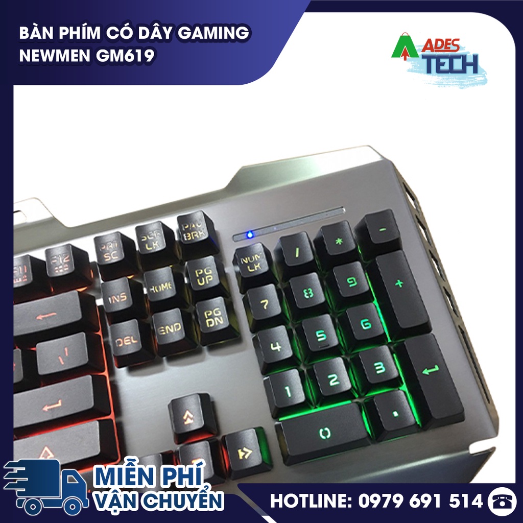 Bàn phím có dây Gaming NEWMEN GM619 , cổng USB Hàng chính hãng