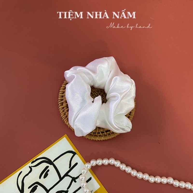 (xả hàng )CỘT TÓC SCRUNCHIES VẢI PHI NHIỀU MÀU XINH XẮN - [Nhà Nấm handmade]
