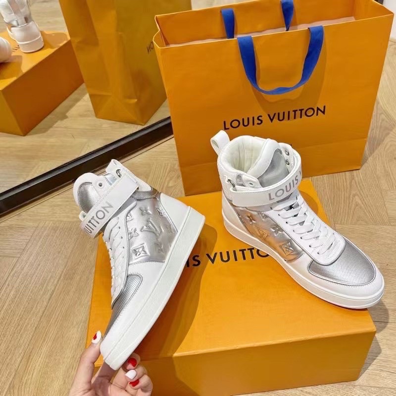 Giày thể thao sneaker lv bạc hoa văn chìm fullbox