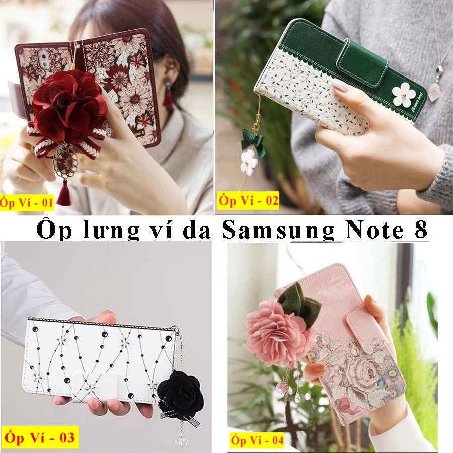 Ốp Note 8, ❤️ FREE SHIP ❤️ Bao da samsung Note 8  thiết kế tiện lợi cho chị em đựng tiền và thẻ