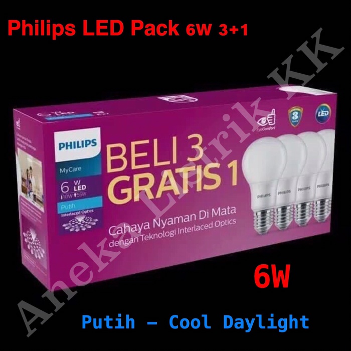 Philips Bóng Đèn Led 6w 6watt Mua 3 Trong 1 Giá Rẻ Nhất
