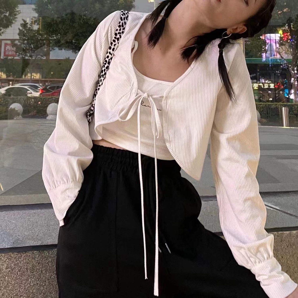 Áo Khoác cardigan Ngắn Tay Chống Nắng Bằng Lụa Mát Thời Trang Mùa Hè Cho Nữ