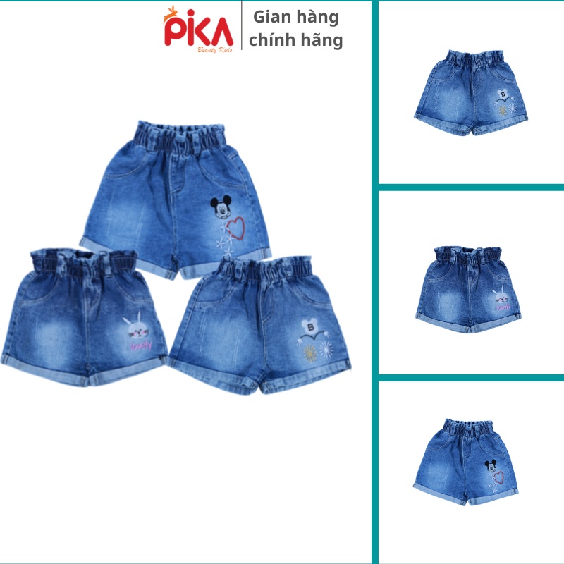 Quần áo trẻ em -Pika kids-  Quần bò bé gái chất liệu jean mềm, co giãn -cho bé từ 10-20kg