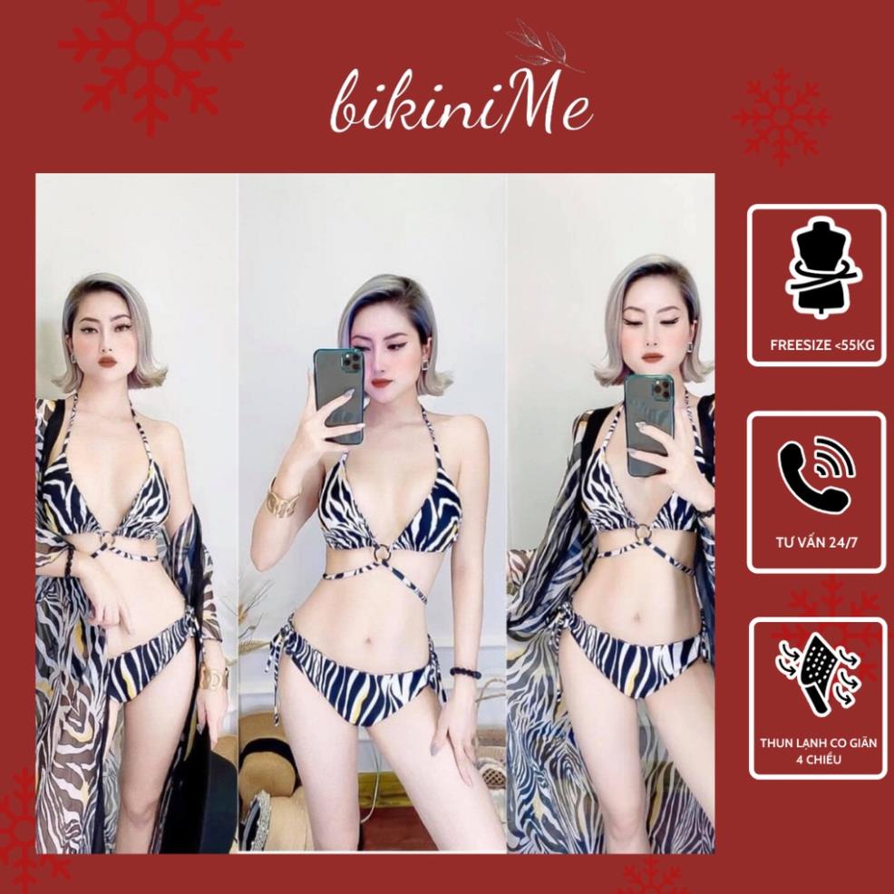 Bikini Đồ Bơi 2 Mảnh Sexy Họa Tiết Ngựa Vằn Quyến Rũ Độc Lạ 3 Chi Tiết R48 !