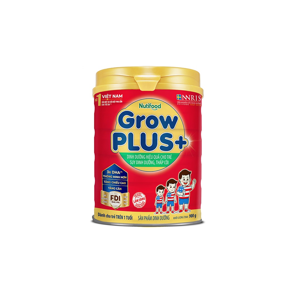 Sữa NutiFood Grow Plus đỏ cho trẻ từ 1 tuổi 900g