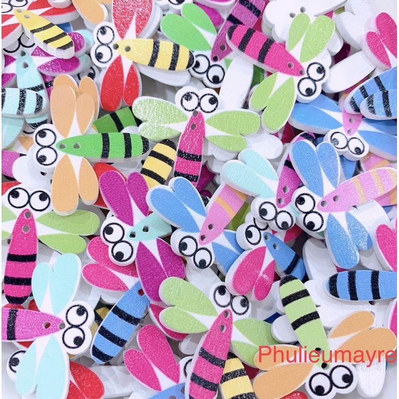 Set 10 nút ( cúc )áo hai lỗ hình chuồn chuồn