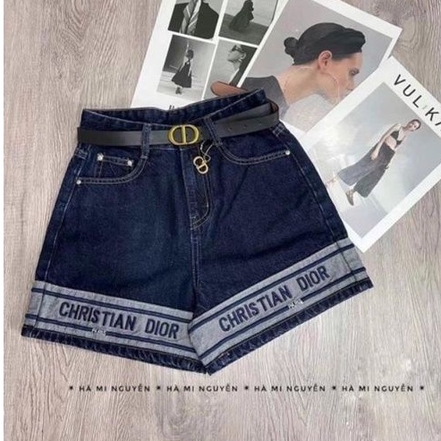 Quần sooc jean chữ gấu kèm đai hàng QCL1