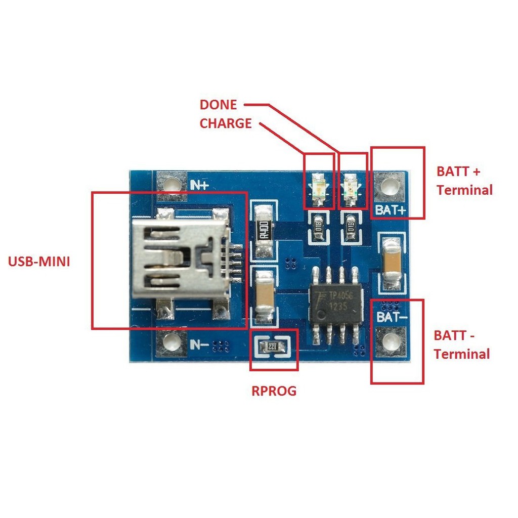 Mạch Sạc Pin Lithium TP4056 (1A)