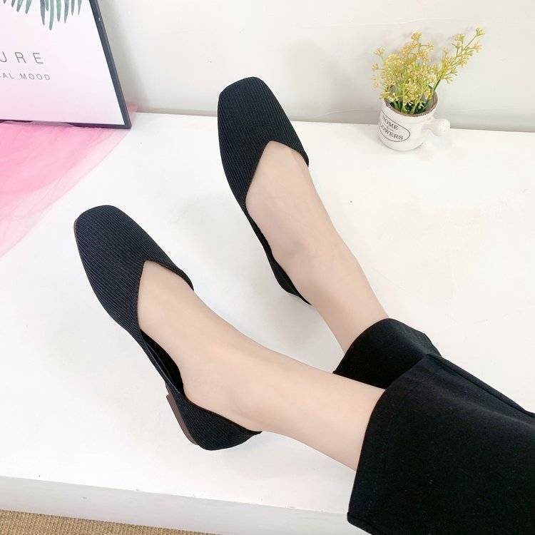 Giày búp bê mũi vuông đế mềm phong cách thanh lịch cho nữ