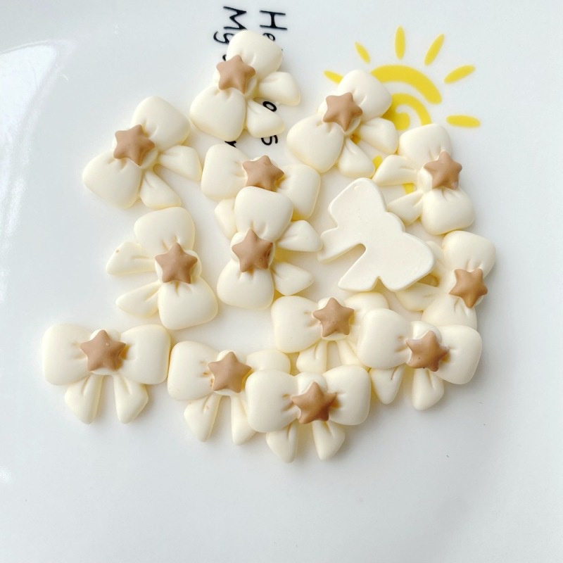 10pcs Phụ Kiện Trang Trí Ốp Điện Thoại Bằng Nhựa Hình Hoa Thắt Nơ Diy