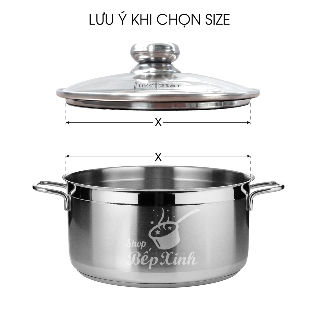 Nắp Kính Fivestar Dùng Cho Nồi Và Chảo 16/18/20/24cm/26cm/28cm/30/32cm - nắp đậy vung nồi cao cấp