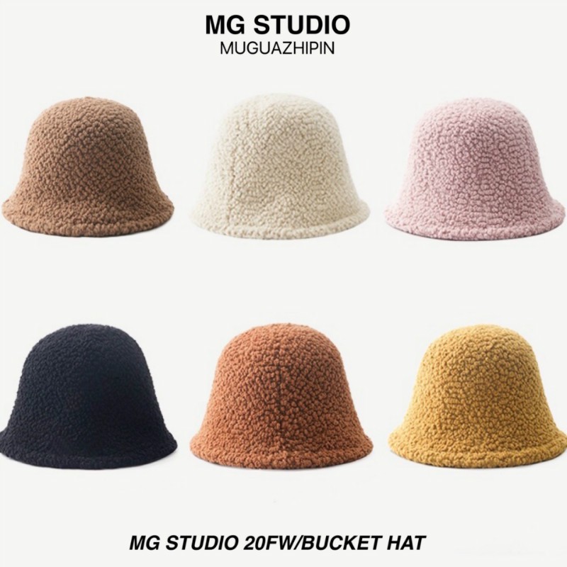 Mũ Xô MG STUDIO Bằng Vải Len Lông Cừu Nhân Tạo Xinh Xắn