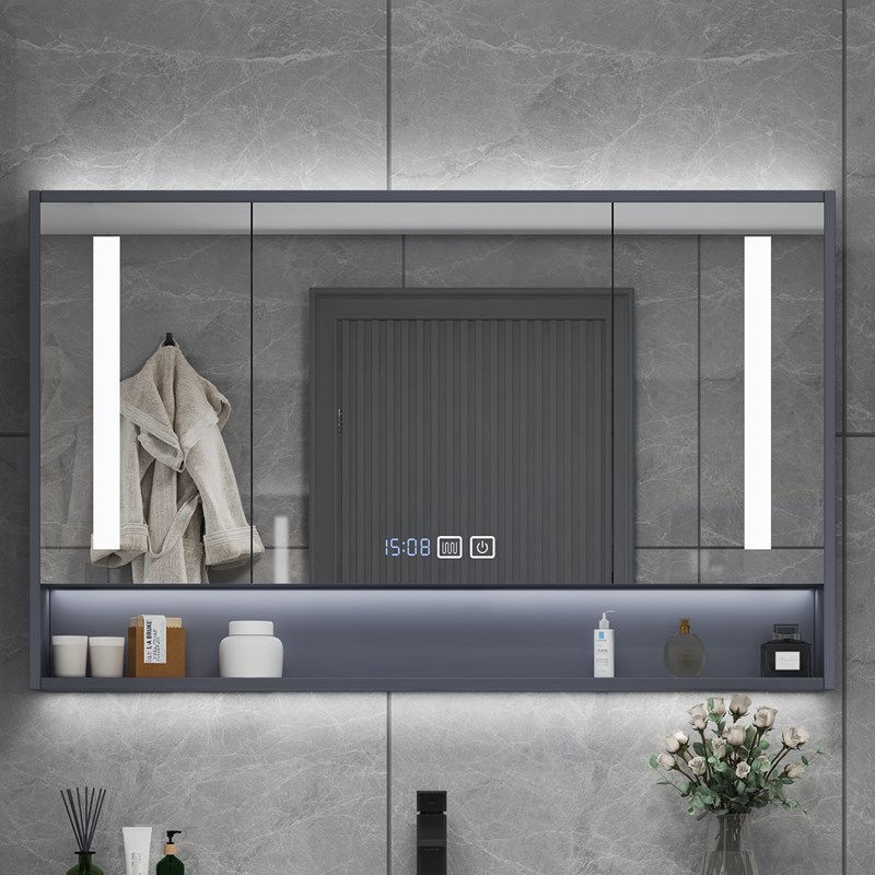 Tủ gương phòng tắm bằng gỗ cứng thông minh hiện đại tối giản treo tường kiểu Bắc Âu hộp đựng đồ với kệ < | BigBuy360 - bigbuy360.vn