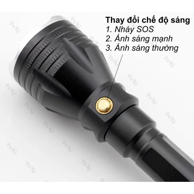 Đèn lặn biển cầm tay DÀI lặn sâu tối đa 50m, độ sáng 1200Lm với 3 chế độ sáng cao cấp - POKI