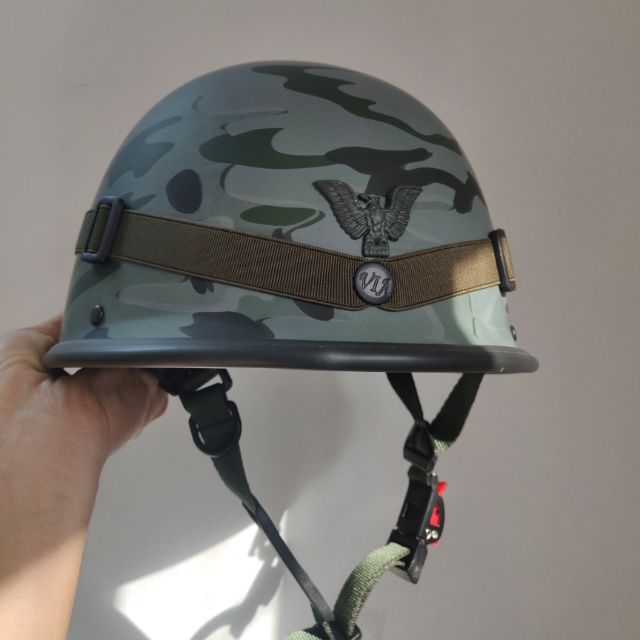 Nón bảo hiểm Camo xanh Via lính Us