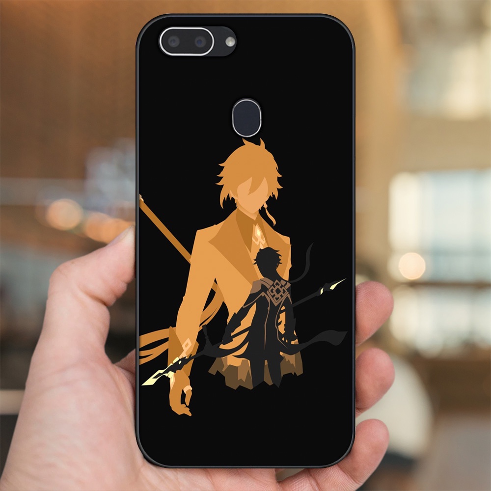 Ốp lưng Realme 2 viền đen in hình Zhongli Genshin Impact