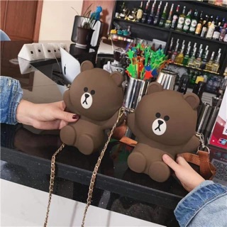 Túi gấu Brown silicon