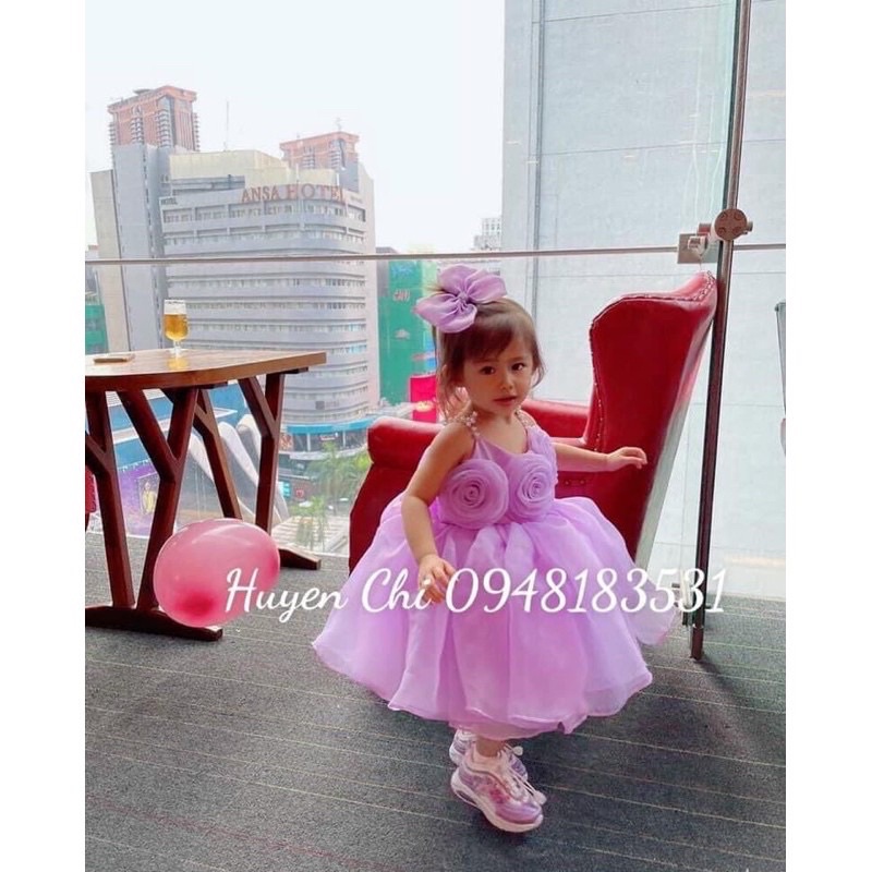 YẾM 3 HOA, ❤️Tặng kèm cài tóc Đầm Váy Công Chúa