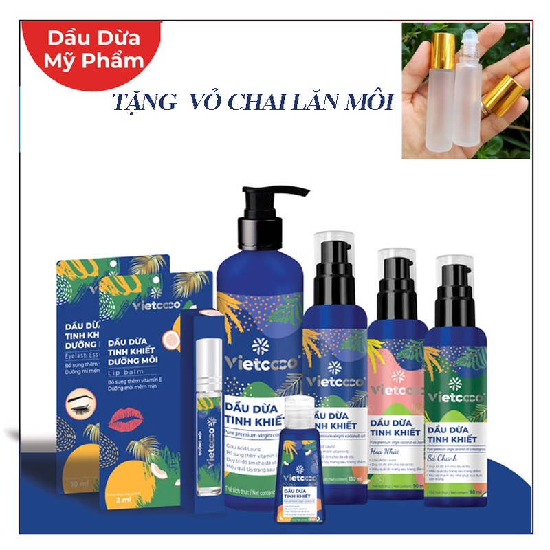 200ml - 60ML DẦU DỪA HỮU CƠ ÉP LẠNH NGUYÊN CHẤT VIETCOCO