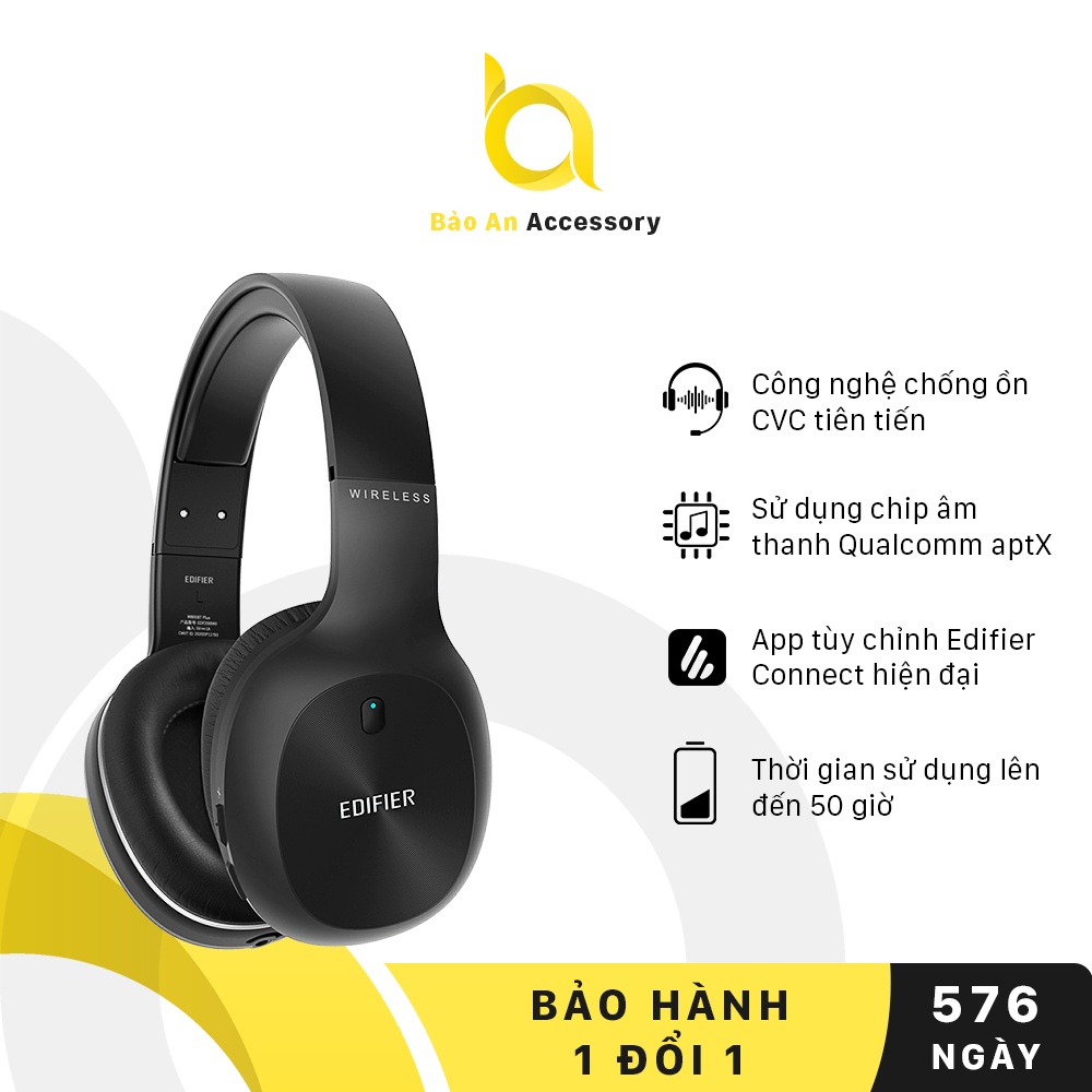 Tai Nghe Bluetooth 5.1 Chụp Tai EDIFIER W800BT Plus - Thời Gian Chơi Nhạc 50 giờ, Âm thanh Stereo, Chống Ồn - Hàng Chính