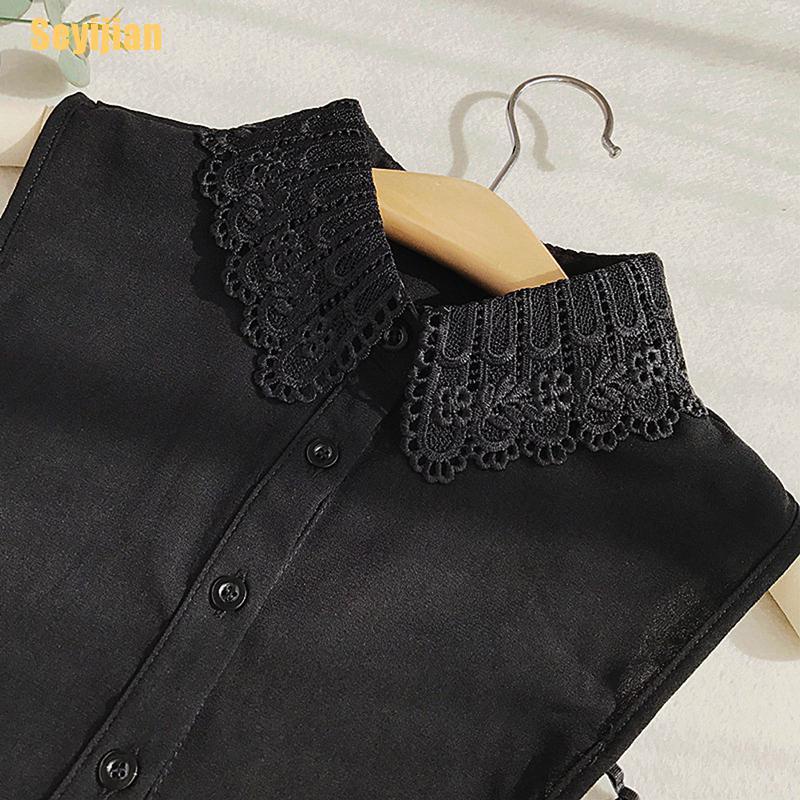 [SEY] Áo Sơ Mi Giả Cổ Búp Bê Có Thể Tháo Rời Phong Cách Vintage Mùa Đông Cho Nữ