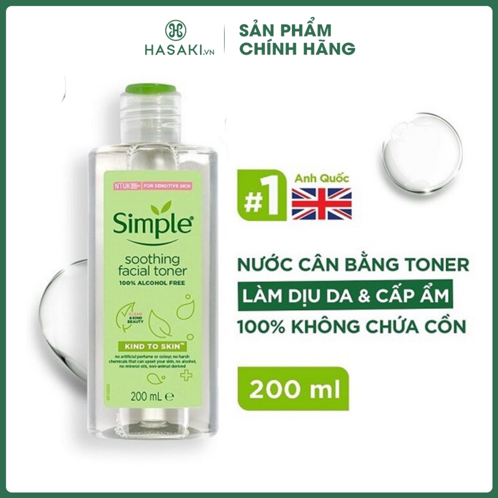 Nước Hoa Hồng Simple Dành Cho Da Nhạy Cảm 200ml