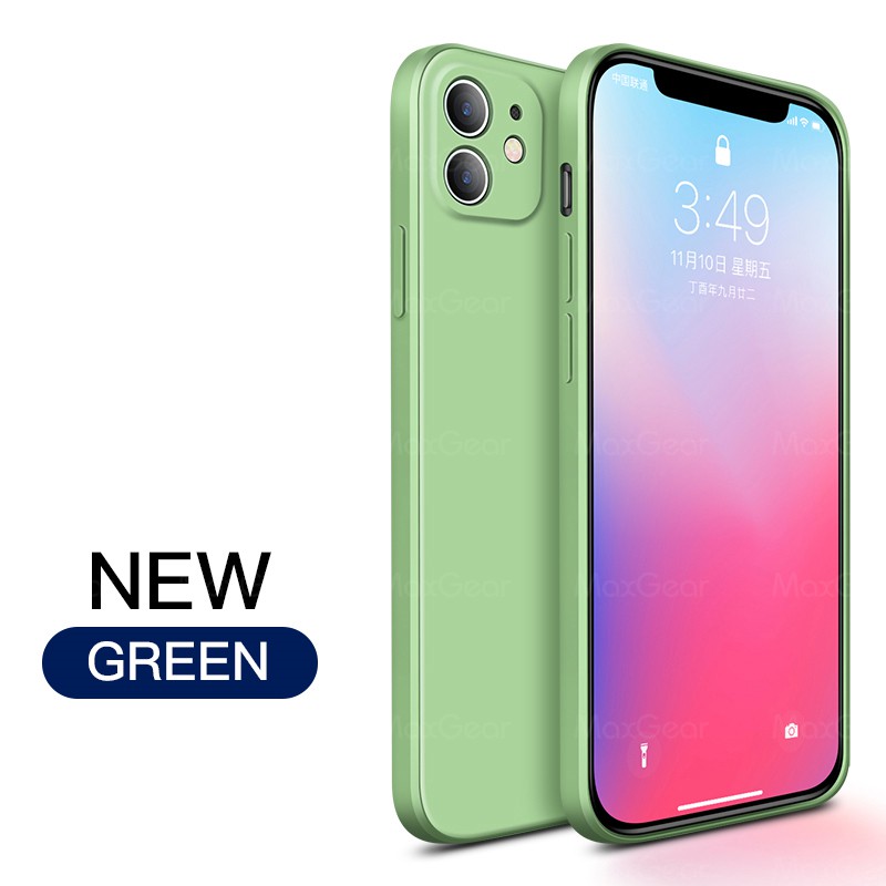 Ốp điện thoại silicon dẻo hình vuông màu trơn sang trọng cho iPhone 11 Pro X XR XS Max 7 8 6 6s Plus SE 2 2020 12