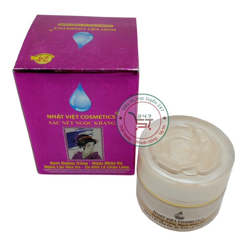 Kem siêu trắng Ngừa nhăn Lão hóa Se khít lỗ chân lông Sắc Nét Ngọc Khang 10g (Tím)