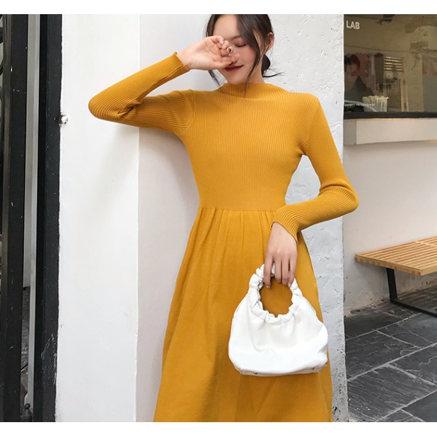 Váy thun dáng xòe, trơn một màu, freesize
