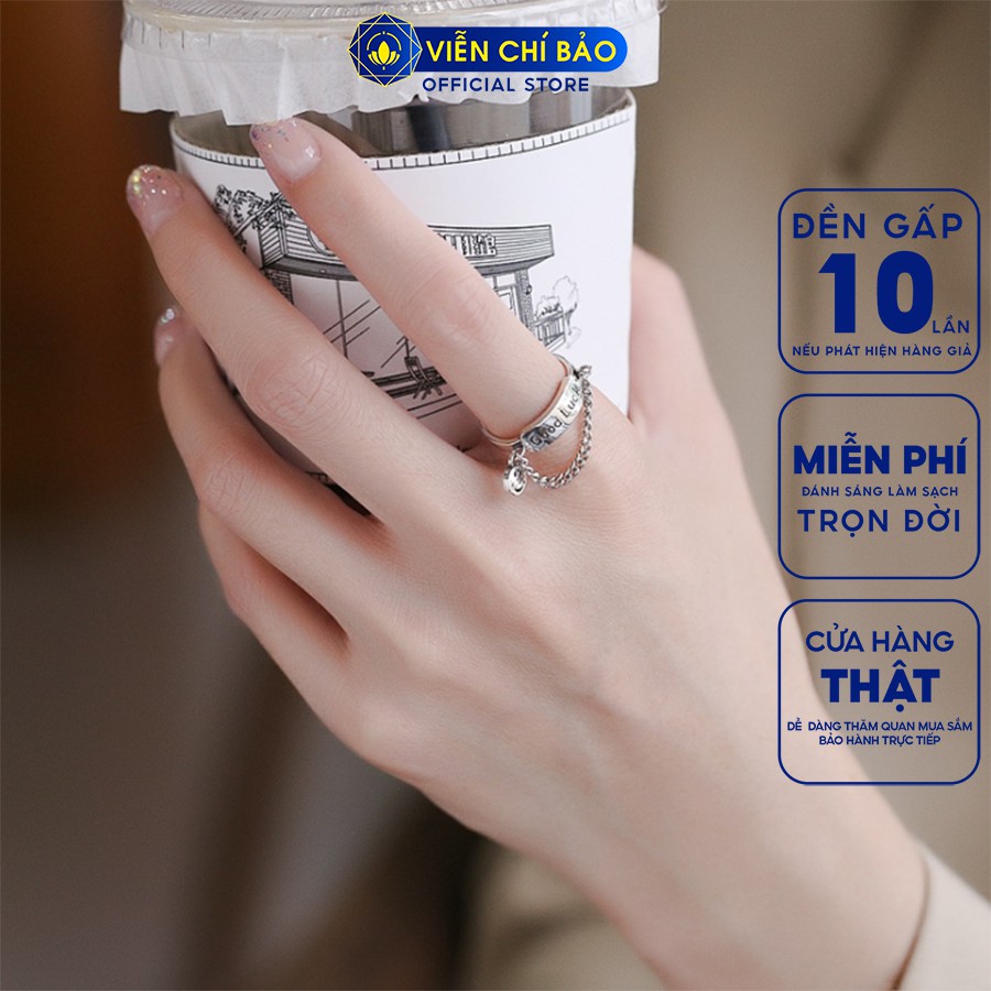 Nhẫn bạc nữ mặt cười good luck chất liệu bạc Thái 925 thời trang phụ kiện trang sức nữ Viễn Chí Bảo N000504