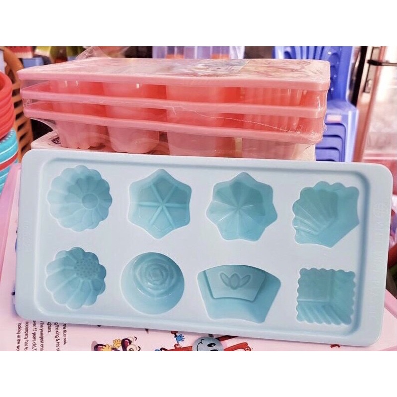 Khay làm đá, vỉ đá 8 viên nhựa dẻo Việt Nhât, khuôn làm thạch, đá kháng khuẩn
