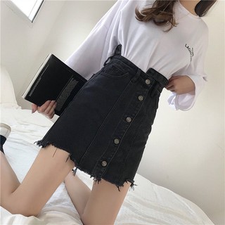 [ Hàng order] Chân váy jeans đen rách