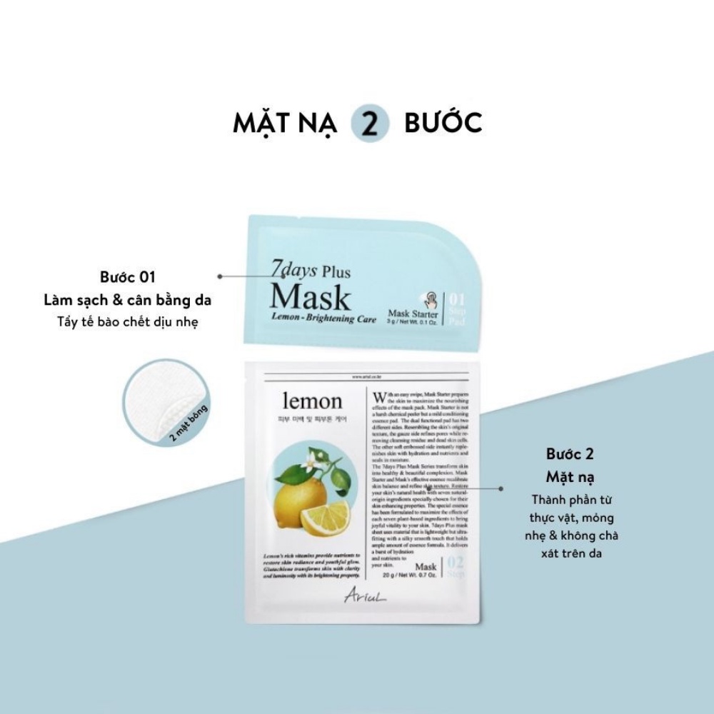 Bộ 7 mặt nạ 2 bước Ariul 7 Days Plus - Giúp làm sạch và dưỡng ẩm toàn diện