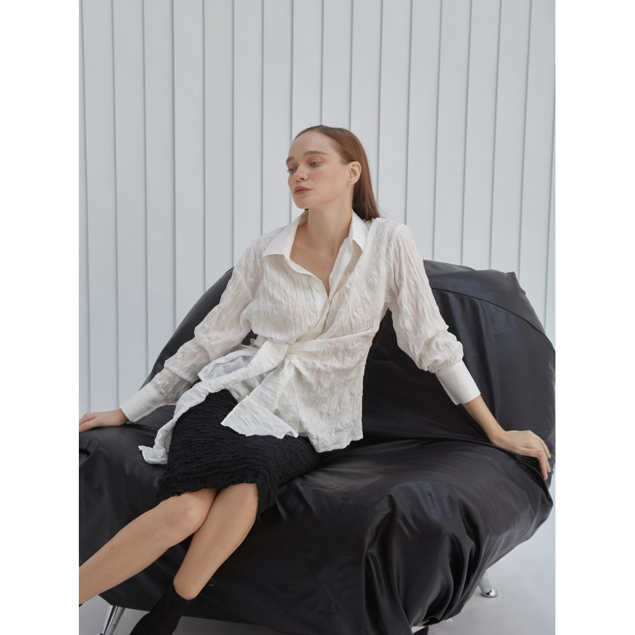 COCO SIN - Áo Sơ Mi Trắng Thắt Eo | BigBuy360 - bigbuy360.vn