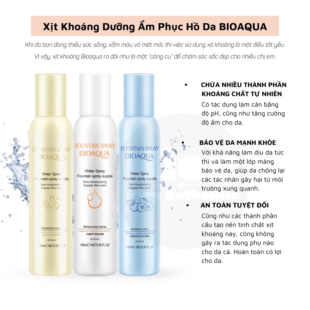 [CHÍNH HÃNG] Xịt Khoáng Dưỡng Ẩm Phục Hồ Da BIOAQUA XK23