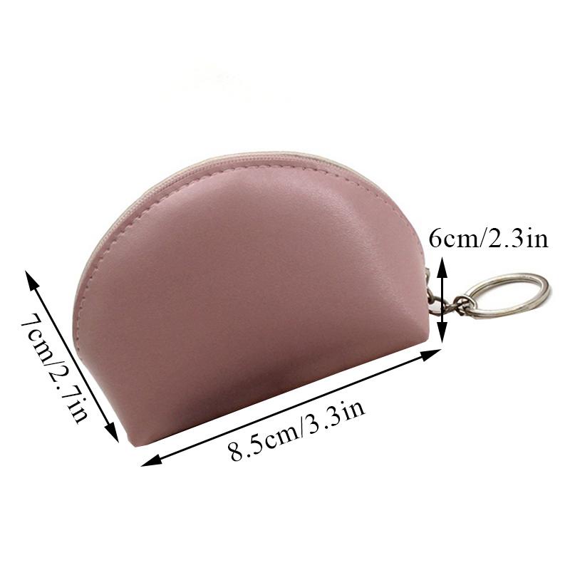 Ví Đựng Tiền Xu Mini Bằng Da PU Có Khóa Kéo Xinh Xắn