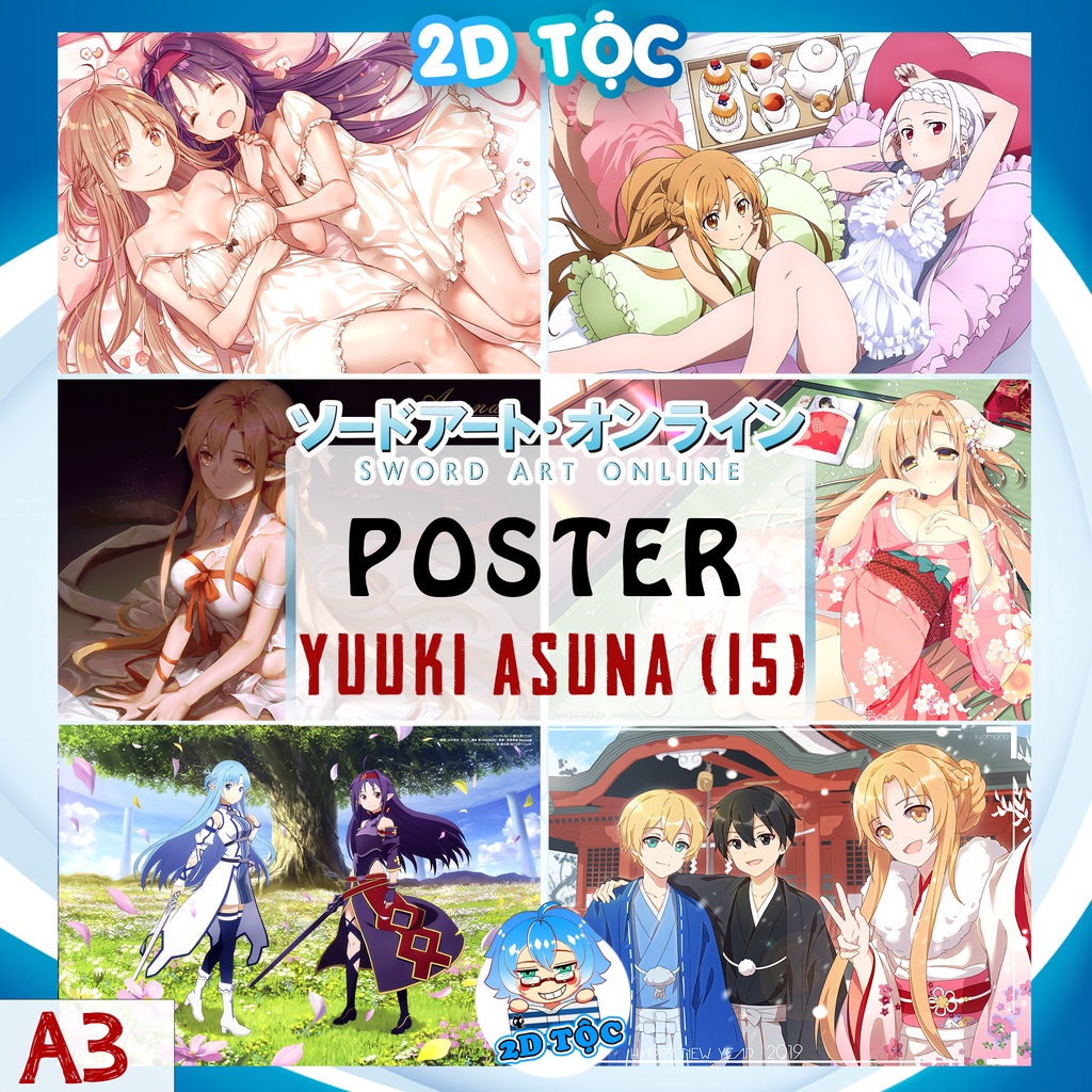 Ảnh poster A3 Yuuki Asuna (15) Anime Manga Sword Art Online  chất liệu giấy cao cấp - 2D Tộc Shop
