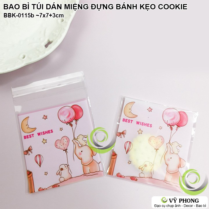 TỔNG HỢP BAO BÌ TÚI NHỰA DÁN MIỆNG 7x7 +3cm ĐỰNG BÁNH KẸO COOKIE LÀM QUÀ TẶNG CHO CÁC QUÁN CÀ PHÊ TRÀ SỮA BBK-0115