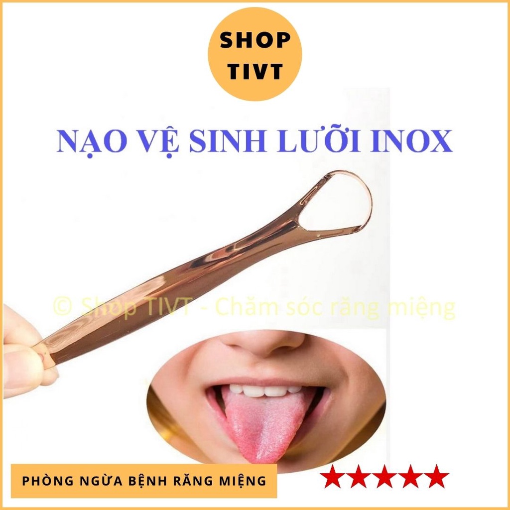 Đồ rơ lưỡi Inox vàng, cây nạo luõi thép không gỉ, dụng cụ Inox vệ sinh sạch lươi hết hơi thở hôi nóng-Tiện Ích Vượt Trội