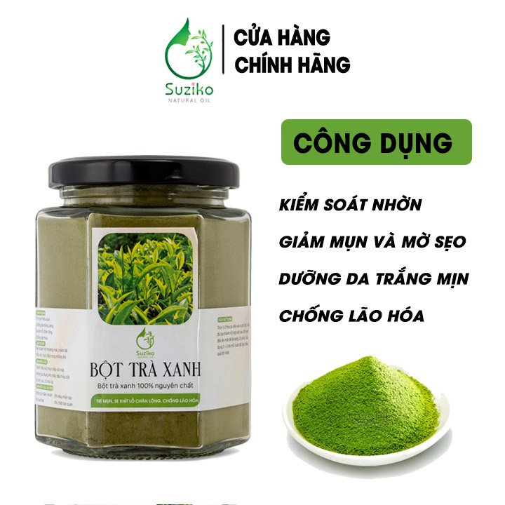 Hũ bột Trà Xanh đắp mặt nạ hữu cơ Kimhome nguyên chất 70G | Green Tea Powder 100% Organic